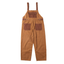 Loose Trendy Mens Retro Khaki Suspender Overalls Dungarees