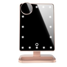 Touch Screen Makeup Mirror 20 LED 10X Magnifying Light Bluetooth Music Speaker