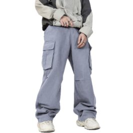 Mens Casual Loose Three-dimensional Pocket Fried Street Overalls