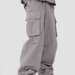 Mens Casual Loose Three-dimensional Pocket Fried Street Overalls