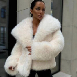 Women’s Fluffy Casual Fox Fur Jacket Clothing