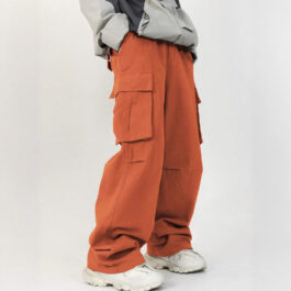 Mens Casual Loose Three-dimensional Pocket Fried Street Overalls