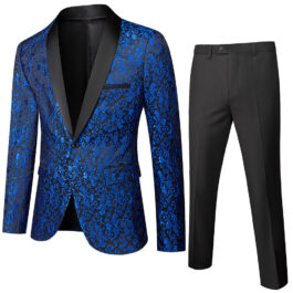Mens Business Casual Slim Fit Two piece design Suit