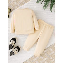 Baby Girl 2 Pieces Christmas Outfits MERRY Christmas Letter Print Round Neck Long Sleeve Sweatshirt Pants Set