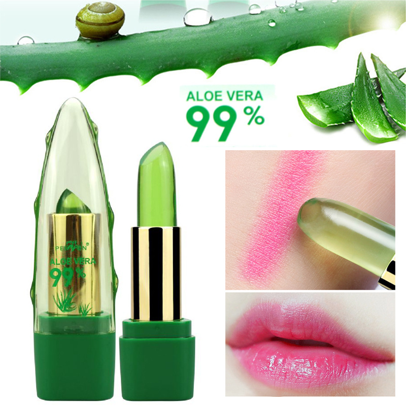 Aloe Vera Gel Color Changing Lipstick Gloss Moisturizer Anti-drying Desalination Fine-grain Lip Blam Care - Image 4