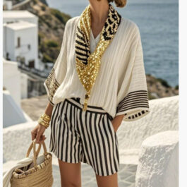 European American Hot Digital Printing Top For Women Summer Loose Leisure Suit