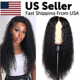 AA Hair Front Wig Womens Brazilian Human Long Curly Lace Wavy Hair Wigs US 2023