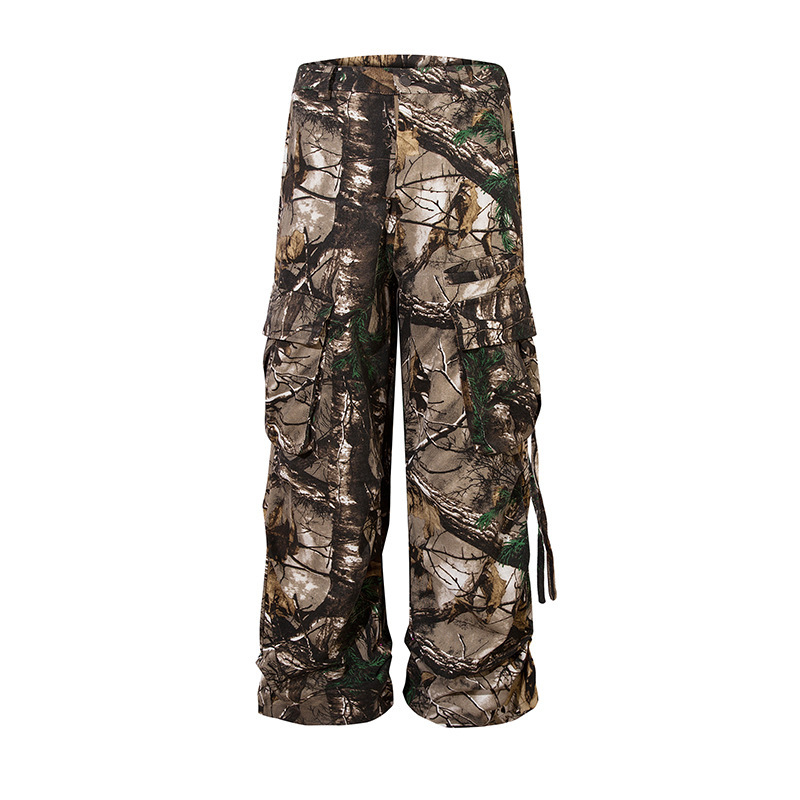 Retro Style Mens Branches Camouflage Cargo Pants Trouser - Image 2