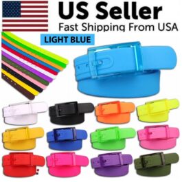 Adjustable Cut To Fit Rubber Plastic Jelly Silicone Casual Belt With Buckle