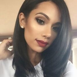 Shoulder Length Layered Wigs Bangs Black Mix Brown Mid Length Wavy Natural Black Heat Resistant Synthetic Hair Replacement Wigs