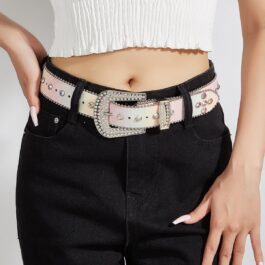 Fashion Personality Female Sequins Color Diamond Design Look Belt