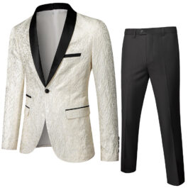 Mens Business Casual Slim Fit Two piece design Suit