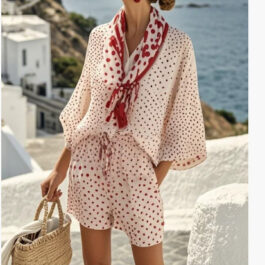 European American Hot Digital Printing Top For Women Summer Loose Leisure Suit