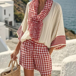 European American Hot Digital Printing Top For Women Summer Loose Leisure Suit