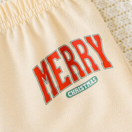 Baby Girl 2 Pieces Christmas Outfits MERRY Christmas Letter Print Round Neck Long Sleeve Sweatshirt Pants Set
