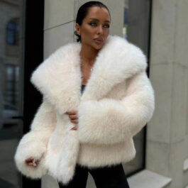 Women’s Fluffy Casual Fox Fur Jacket Clothing