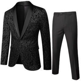 Mens Business Casual Slim Fit Two piece design Suit