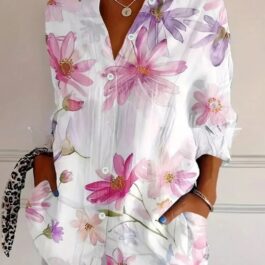 Ladies Trendy Long-sleeve Printed 3D Pattern Design Shirt Top