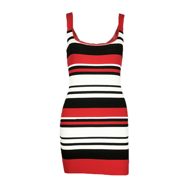 Women's Sexy Backless Versatile Fashion Striped Hot Girl Sling Dress Casual smartwear - Image 6