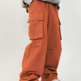Mens Casual Loose Three-dimensional Pocket Fried Street Overalls