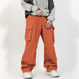 Mens Casual Loose Three-dimensional Pocket Fried Street Overalls