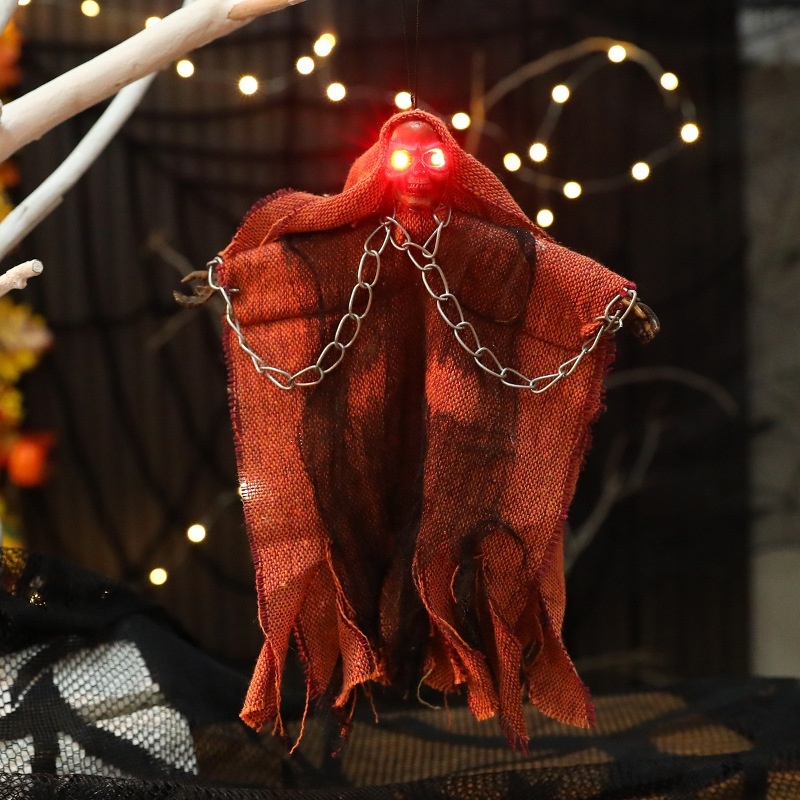 Halloween Hanging Ghost Iron Chain Glowing Skull Decorative Ornaments - Image 5