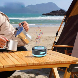 Small Wireless Bone Conduction Bluetooth Vibration Speaker Color LED Light Portable Surface Absorption