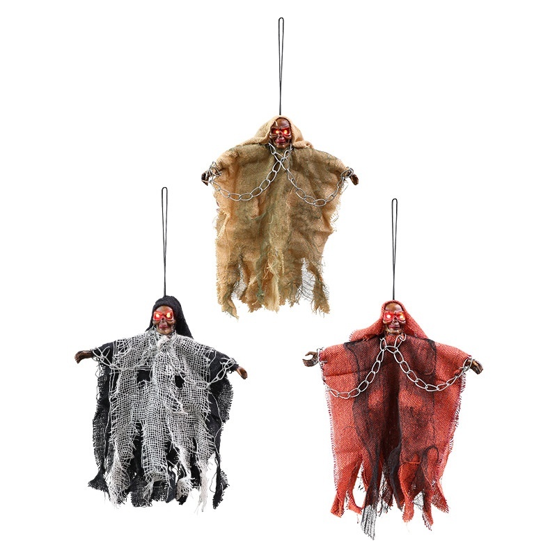 Halloween Hanging Ghost Iron Chain Glowing Skull Decorative Ornaments - Image 3