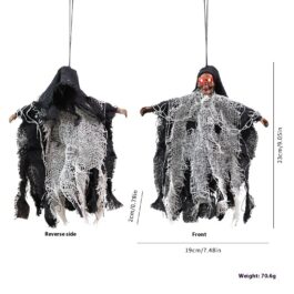 Halloween Hanging Ghost Iron Chain Glowing Skull Decorative Ornaments