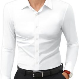Mens Slim-Fit Solid-Color Work Shirt From Europe And The US