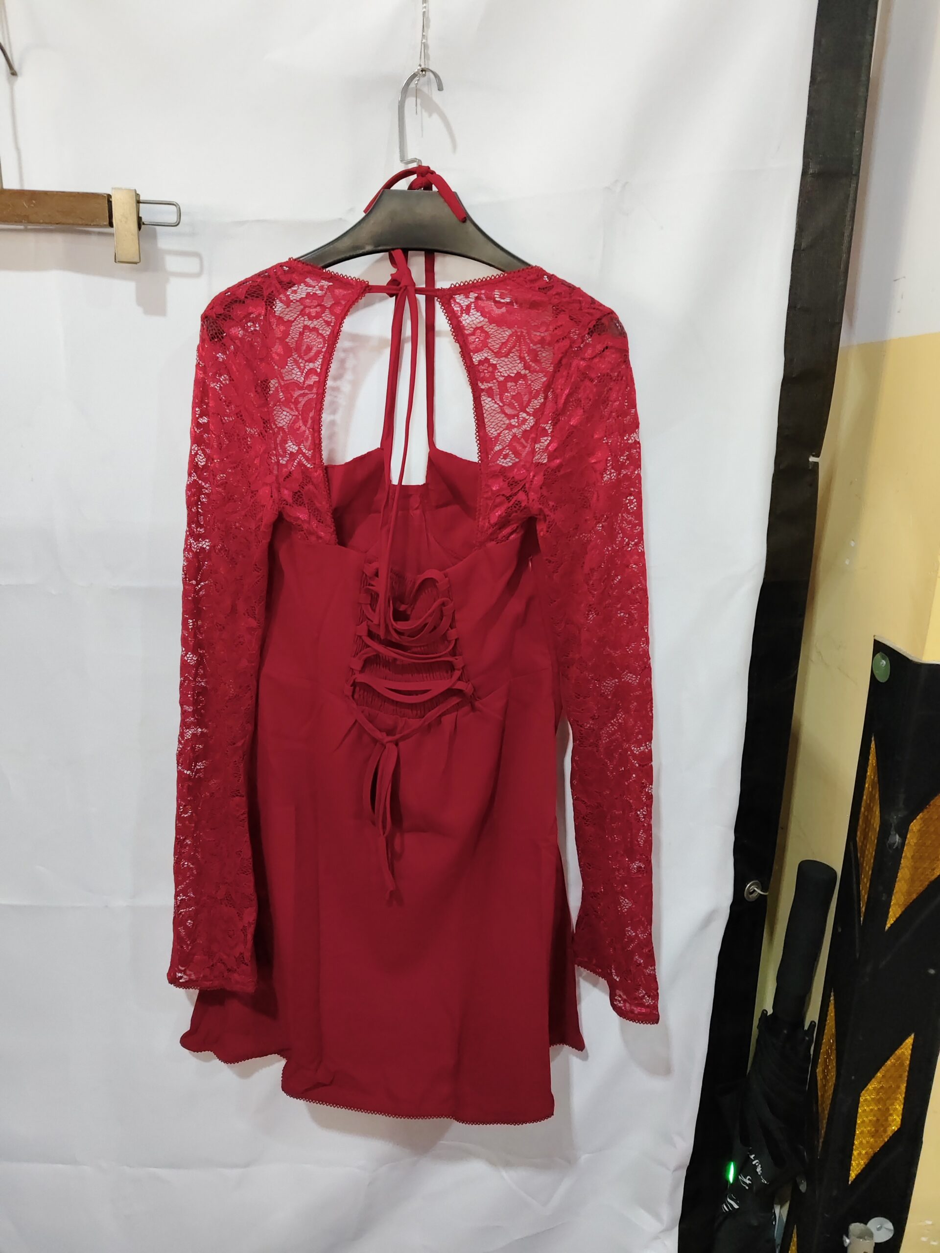 Y2K Lace Long Sleeve Dress Fashion Sexy Corset Backless Lace Up Short Dresses Womens Clothing - Image 7